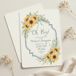 Convite Sunflower Rustic Baby Shower Invitation