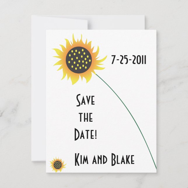 Convite Sunflower Save the Date Announing (Salvar data) (Frente)