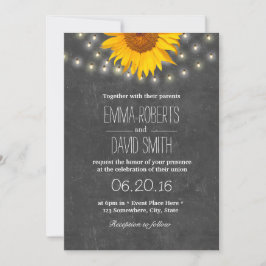 Convite Sunflower & String Lights Casamento