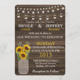 Convite Sunflower String Lights Invitation