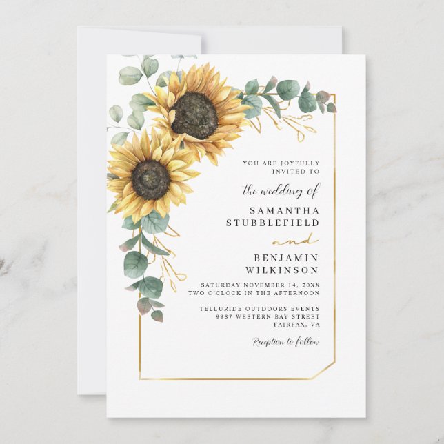 Convite Sunflower Wedding (Frente)