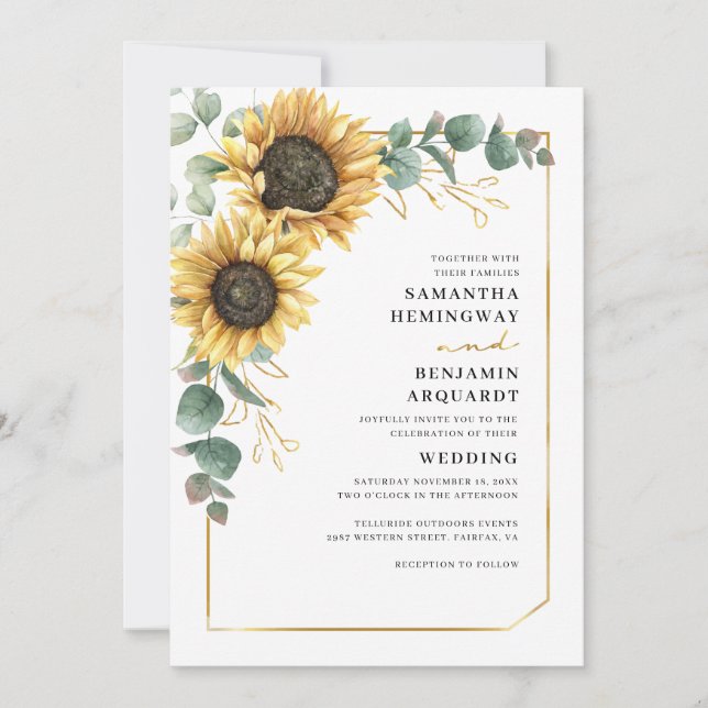 Convite Sunflower Wedding (Frente)