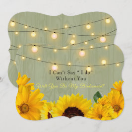 Convite Sunflower Wood Lights Você Será Minha Porta-Voz