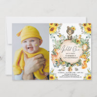 Sunflower Woodland Wild Um primeiro aniversario Fo