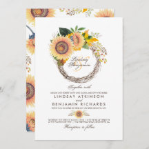 Sunflower Wreath Casamento outono Russo