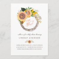 Sunflower Wreath Russe Fall Chá de fraldas