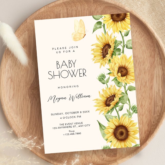 Convite Sunflowers baby shower Invitation (Criador carregado)