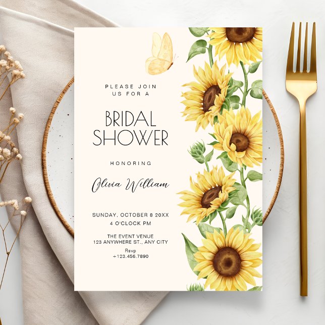 Convite Sunflowers bridal shower (Criador carregado)