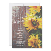 Sunflowers on Barn Wood Rustic Country Wedding