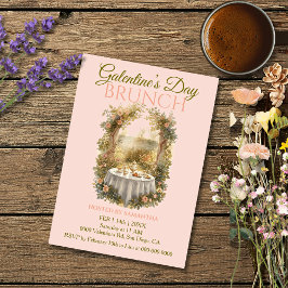 Convite Sunlit Rococo Garden Galentine Brunch Florals Tea