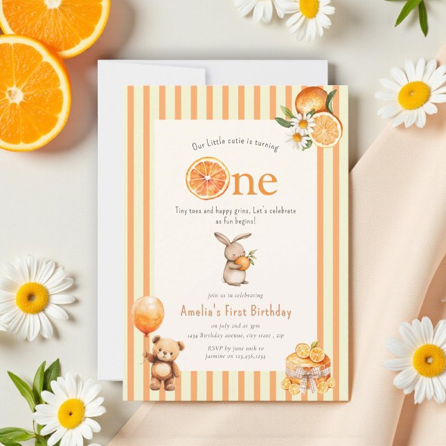 Convite Sunny Citrus Slice Birthday Party Invite (Criador carregado)