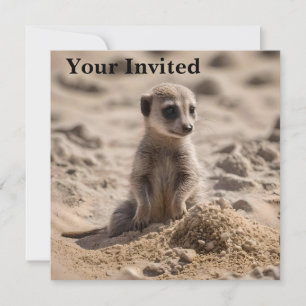 Convite "Sunny Days: Baby Meerkat's Beach Adventure"