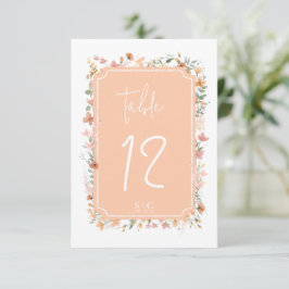 Convite Sunny Wildflower Table Number Peach ID1023