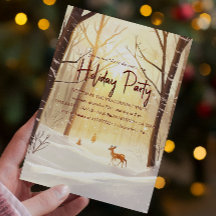 Sunny Winter Woods E Deer Holiday Party