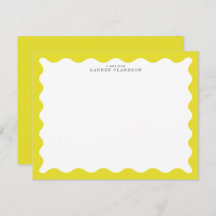 Sunny Yellow Wavy Frame Note Card