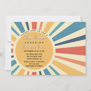 Convite Sunrise Vintage I Retro Sun I Sunsher Chá de frald