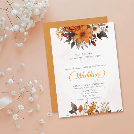 Convite Sunset Autumn Floral Wedding
