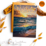 Convite Sunset Beach String Luzes Verão<br><div class="desc">A corda de praia do Sol acende o convite para o casamento de verão. O texto e a foto podem ser alterados usando o menu "Detalhes" à direita. Para ajustado de tudo para as suas necessidades, clique no botão "Personalizar" e você pode alterar o estilo e a cor do texto....</div>