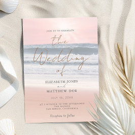 Convite Sunset Beach Wedding Beachfront Wedding Invitation