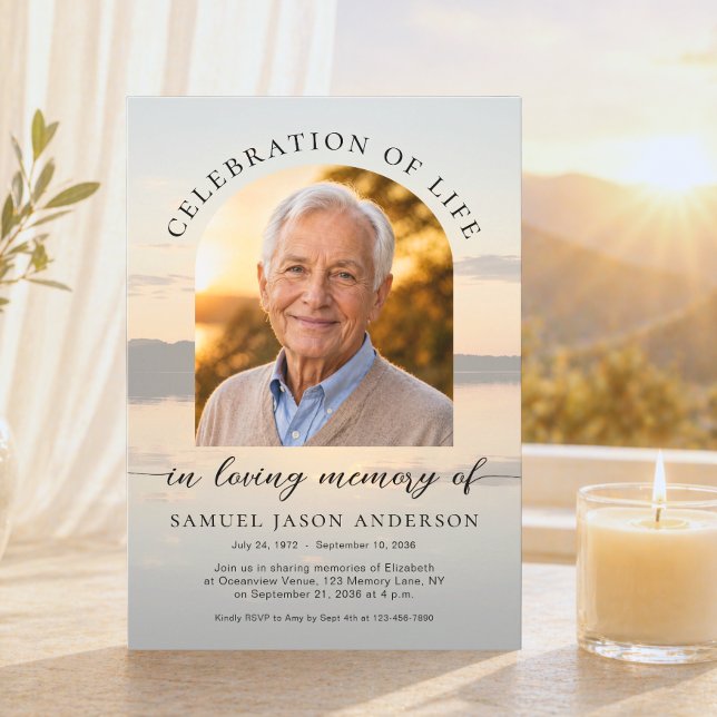 Convite Sunset Celebration of Life Photo Invitation (Criador carregado)