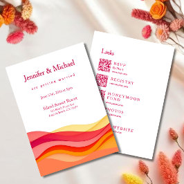 Convite Sunset Color Waves Modern Wedding All in One
