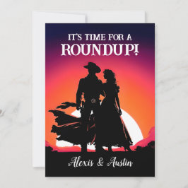Convite Sunset Cowboy e Cowgirl no Aniversário