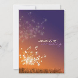 Convite Sunset Dandelions Casamento Floral