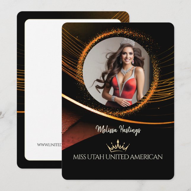 Convite Sunset Dust Premium Pageant Promo Card (Frente/Verso)