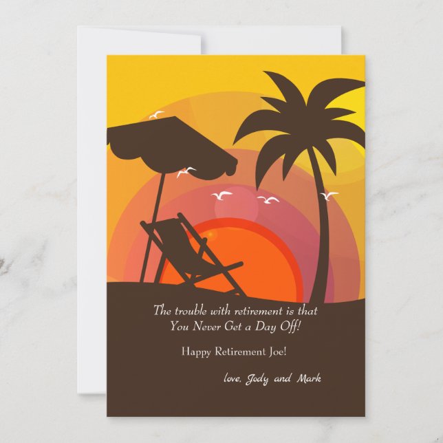 Convite Sunset Glory Retirement Card (Frente)