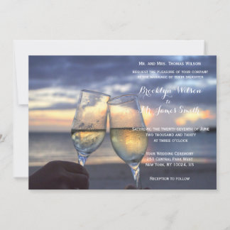 Convite Sunset No Casamento Da Praia Convidou