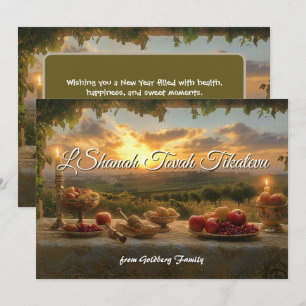 Convite Sunset no Vineyard Rosh Hashanah Card