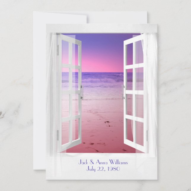 Convite Sunset Ocean view Vow Renewony (Frente)