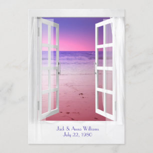 Convite Sunset Ocean view Vow Renewony Cerimônia