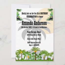 Convite Sunset para Árvore de Palma da Ilha Tropic