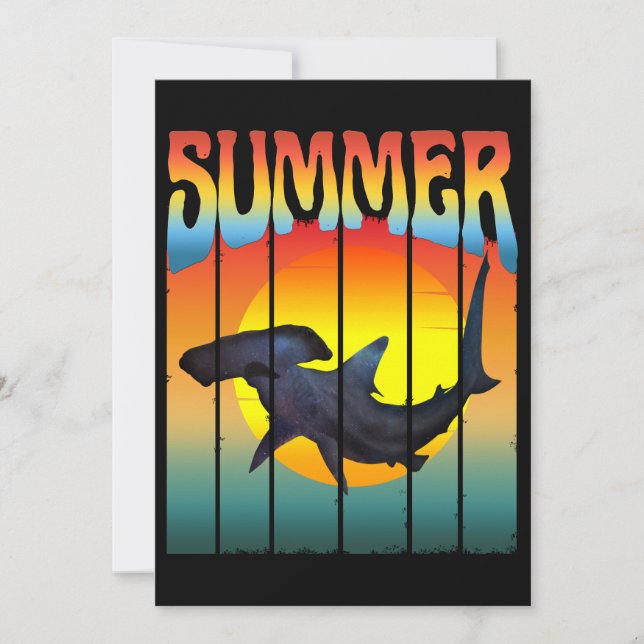CONVITE SUNSET SHARK DE HAMMERHEAD DE VERÃO (Frente)