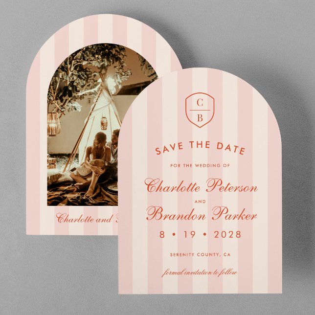 Convite Sunset Spritz Stripes Foto Salvar A Data (Criador carregado)