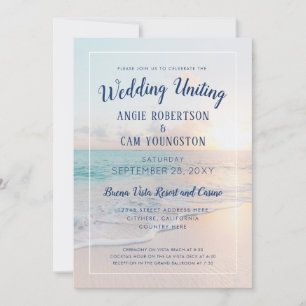 Convite Sunset Sunrise Sandy Ocean Beach Casamento