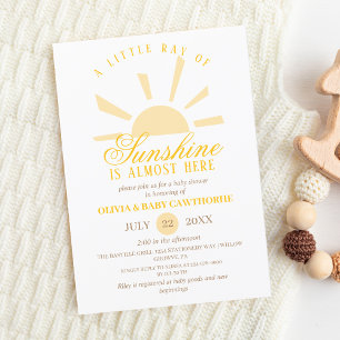 Convite Sunshine Boho Elegante Chá de fraldas de Foto Neut