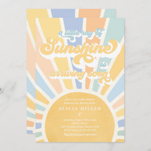 Convite Sunshine Chá de fraldas Boho Mudou Arco-Íris Com M