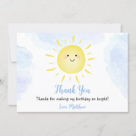 Convite Sunshine Clouds Azul Aniversário Obrigado
