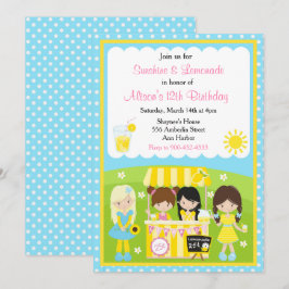Convite Sunshine e Lemonade Aniversário