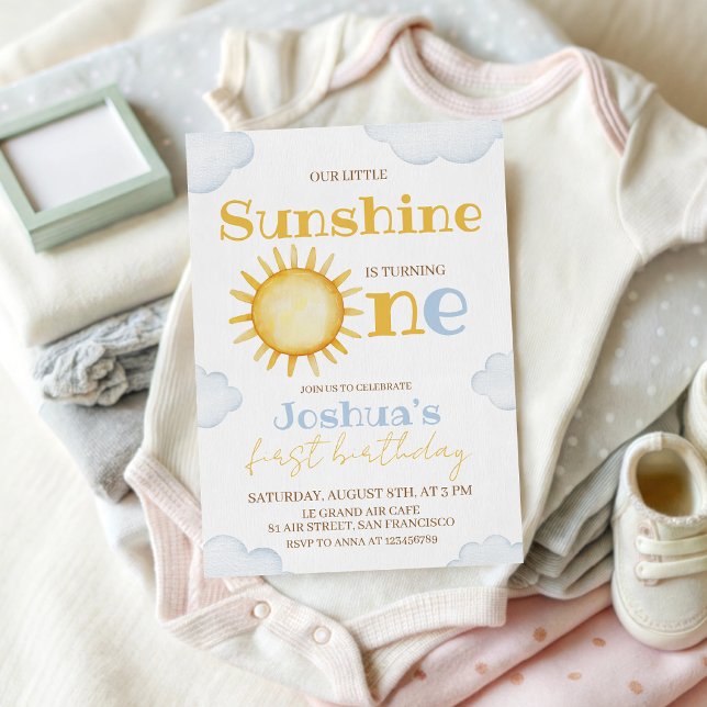 Convite Sunshine First Birthday Invitation (Criador carregado)