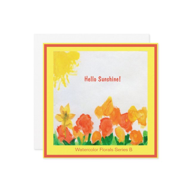 Convite Sunshine Floral Watercolor (Frente/Verso In Situ)