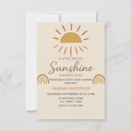 Convite Sunshine Gênero Chá de fraldas Nervoso Neutro