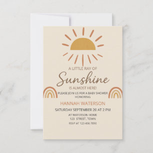 Convite Sunshine Gênero Chá de fraldas Nervoso Neutro