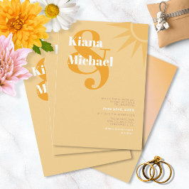 Convite Sunshine Typografia Wedding Butter Yellow ID1048