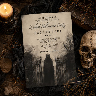 Convite Super Assustador Ceifador Malvado Festa de Hallowe