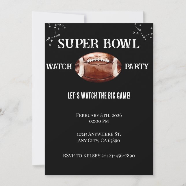 Convite Super Bowl Invitation (Frente)
