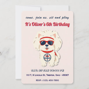 Convite Super Dog Birthday Personalizado