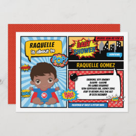 Convite Super-herói do chá do bebé do super-herói/banda